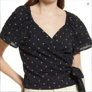 Madewell Spring Floral Pintuck Wrap Top